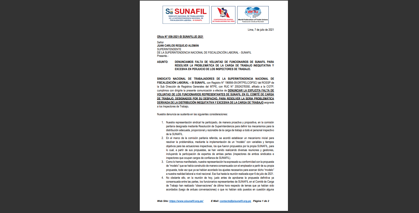 DENUNCIA FALTA DE VOLUNTAD